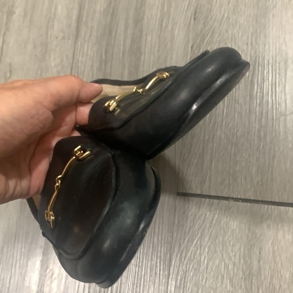Sam Edelman LORAINE BIT LOAFER Black Leather Gold Metal Detail size 7.5 - Picture 3 of 9